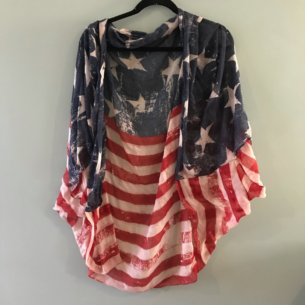 American flag kimono cover-up OS One size